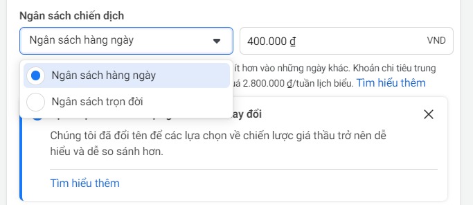 Bạn cần lựa chọn ngân sách hợp lí để tiết kiệm chi phí và tối ưu hóa hiệu quả chiến dịch được tốt nhất - Tự chạy quảng cáo cho người mới bắt đầu