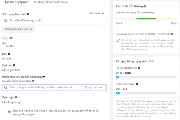 Lựa chọn khách hàng mục tiêu trong quảng cáo Facebook - TAKI Academy