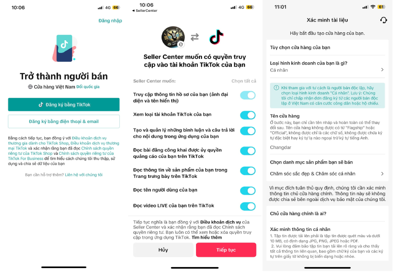 Hướng dẫn đăng ký bán hàng trên Tiktok bằng điện thoại