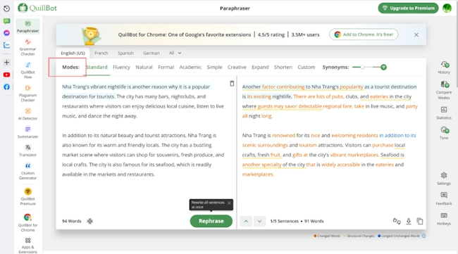 Các tính năng của Ứng dụng AI miễn phí Quillbot - TAKI Academy