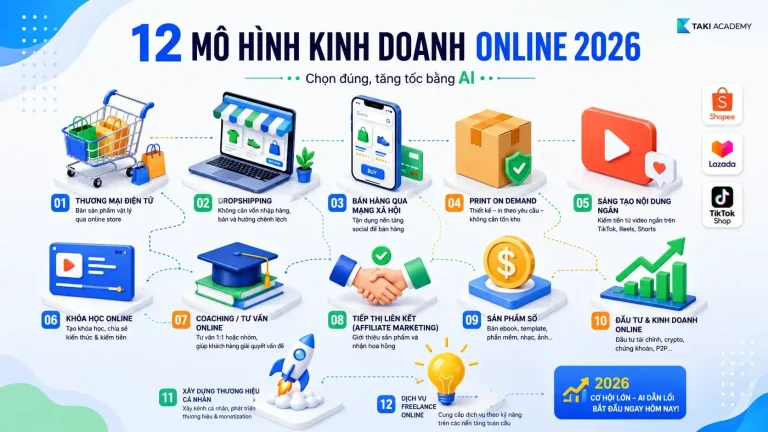 12 Mô Hình Kinh Doanh Online Phổ Biến Nhất 2026