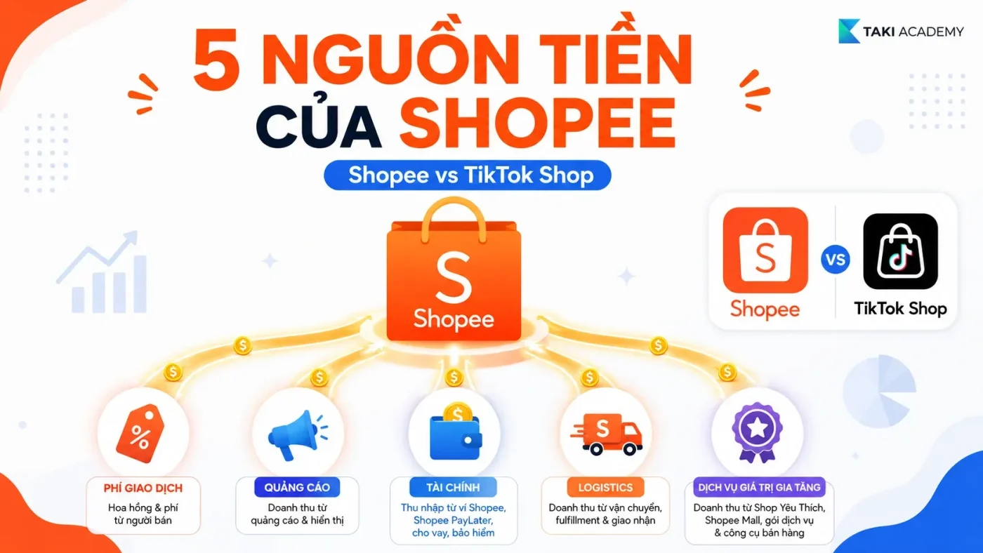 5 Nguồn Tiền Trong Mô Hình Kinh Doanh Của Shopee